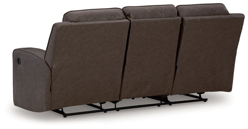 Lavenhorne - Rec Sofa W/Drop Down Table - Granite - R&R Furniture Gallery (Fountain Valley, CA)