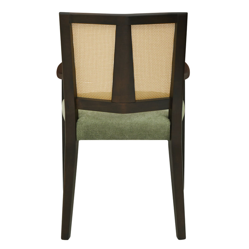 Mid Century Modern Arm Dining Chair Set With Rattan Backrest - R&R Furniture Gallery (Fountain Valley, CA)