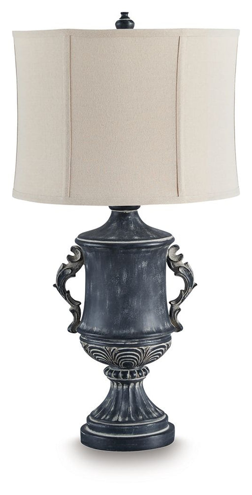 Morvanford - Poly Table Lamp - Antique Black - R&R Furniture Gallery (Fountain Valley, CA)