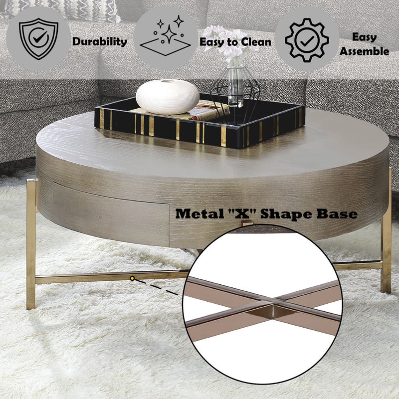 Weyton - Coffee Table - Light Brown & Champagne - R&R Furniture Gallery (Fountain Valley, CA)