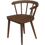 Set of two Kingsley dining chairs by Ashcroft Furniture in brown with cushioned seats and modern wooden legs.