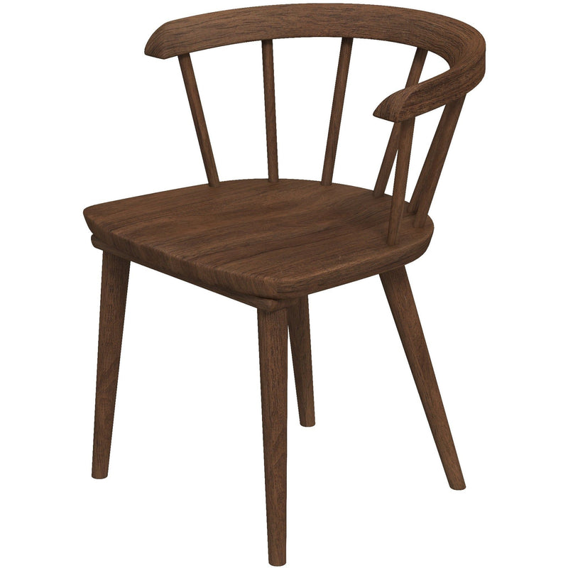 Set of two Kingsley dining chairs by Ashcroft Furniture in brown with cushioned seats and modern wooden legs.