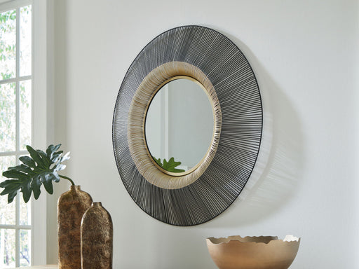Dallmen - Accent Mirror - Black / Gold Finish - R&R Furniture Gallery (Fountain Valley, CA)