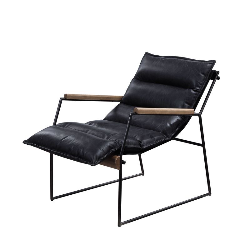 Luberzo - Accent Chair - Distress Espresso Top Grain Leather & Matt Iron - R&R Furniture Gallery (Fountain Valley, CA)