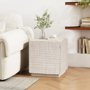 Chic Modern Mgo Cube Side Table With Fluted Design - Antique Brown - R&R Furniture Gallery (Fountain Valley, CA)