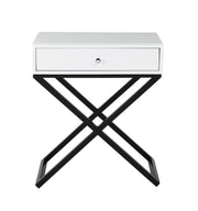 Koda - End Side Table Nightstand, Drawer And Cross Base - R&R Furniture Gallery (Fountain Valley, CA)