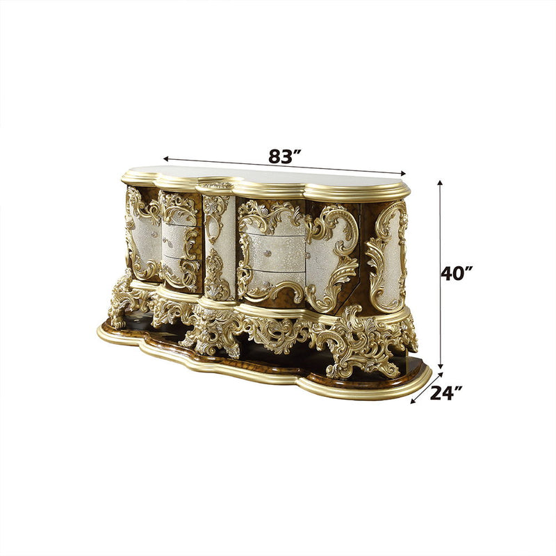 Desiderius - Dresser - Antique Gold & Hand Painted Brown - R&R Furniture Gallery (Fountain Valley, CA)