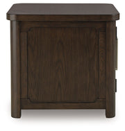 Breckington - Rectangular 2-door End Table - Dark Brown - R&R Furniture Gallery (Fountain Valley, CA)