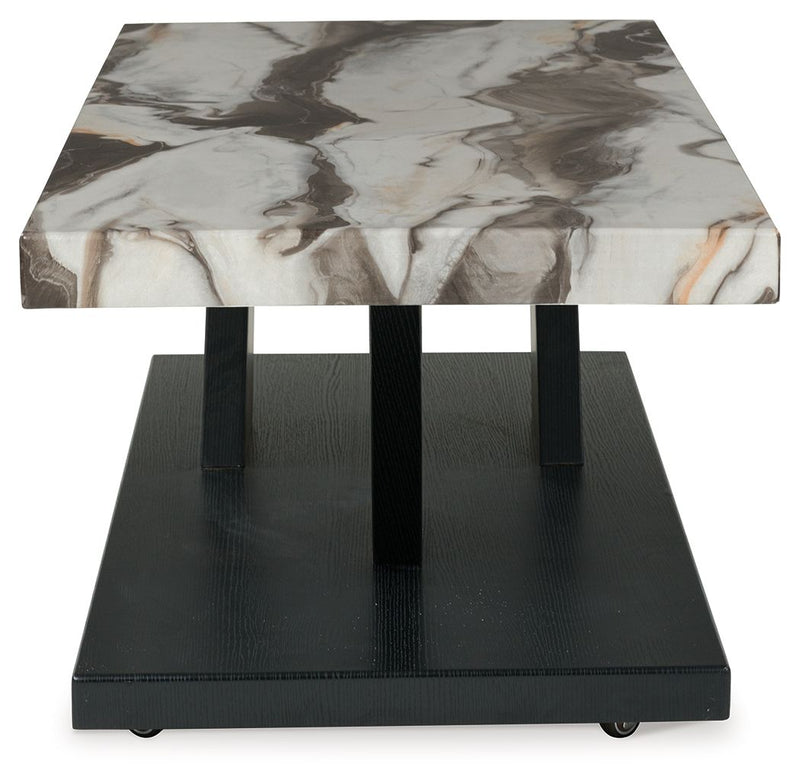 Cendill - Occasional Table Set (Set of 3) - Dark Brown / White / Black - R&R Furniture Gallery (Fountain Valley, CA)