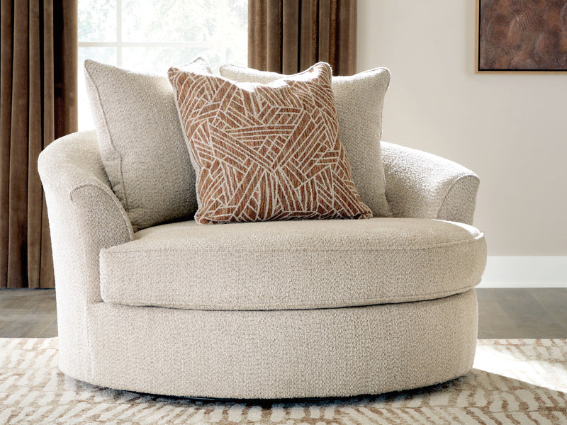 Steelwater Retreat - Oversized Swivel Accent Chair - Latte - R&R Furniture Gallery (Fountain Valley, CA)