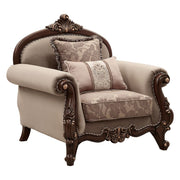 Mehadi - Chair With 2 Pillows - Velvet & Walnut - R&R Furniture Gallery (Fountain Valley, CA)