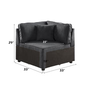 Silvester - Modular Wedge With Pillow - Gray Fabric - R&R Furniture Gallery (Fountain Valley, CA)