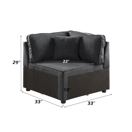 Silvester - Modular Wedge With Pillow - Gray Fabric - R&R Furniture Gallery (Fountain Valley, CA)