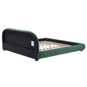Upholstered Simple Modern Bedroom Bed With Curved Headboard - R&R Furniture Gallery (Fountain Valley, CA)