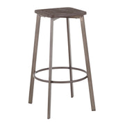 Set of two Lumi Source Clara industrial square barstools in espresso finish, featuring modern design and sturdy metal frames.