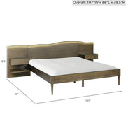 Queen Size Platform Bed Frame With Live Edge Headboard, Built In Nightstands - Dark Brown - R&R Furniture Gallery (Fountain Valley, CA)