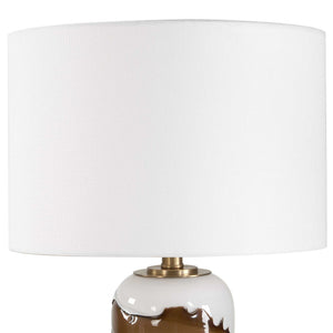 Ararat - Swirl Table Lamp - Brown / White