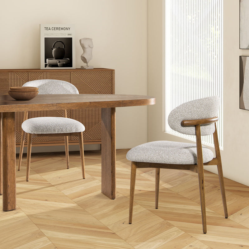 Locke - Modern Upholstered Dining Chair With Frame - Salt / Pepper - R&R Furniture Gallery (Fountain Valley, CA)