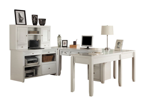 Boca - U Shape Desk With Credenza File And Hutch - Cottage White - R&R Furniture Gallery (Fountain Valley, CA)