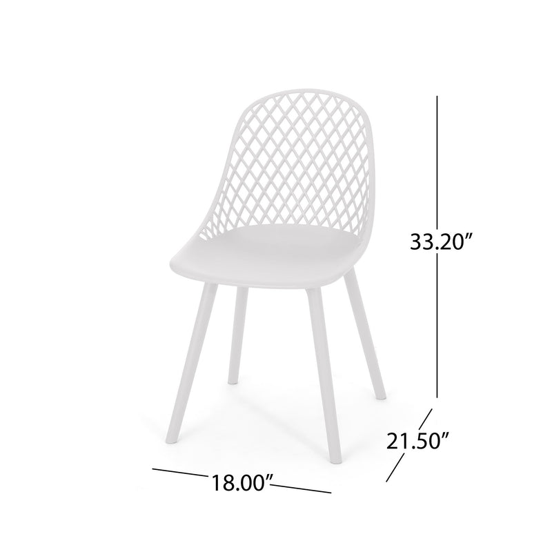 Pair of Noble House Lily Chairs in a stylish, modern design, set of two, with cushioned seats and wooden legs.