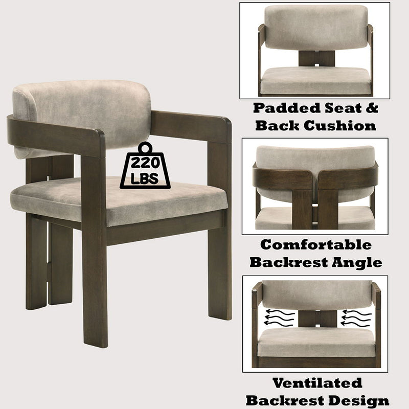 Destin - Side Chair - Light Gray Fabric & Walnut - R&R Furniture Gallery (Fountain Valley, CA)