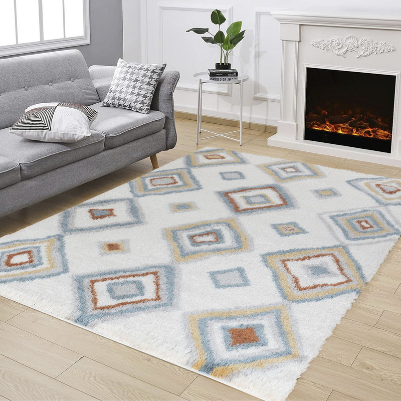 Loft Shag - 5' 3" X 7' Shaggy Area Rug - Ivory - Polypropylene - R&R Furniture Gallery (Fountain Valley, CA)