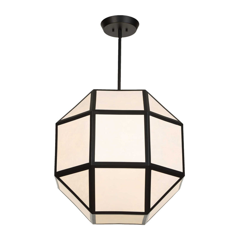 Hoi An - 4 Light Geometric Chandelier - Black