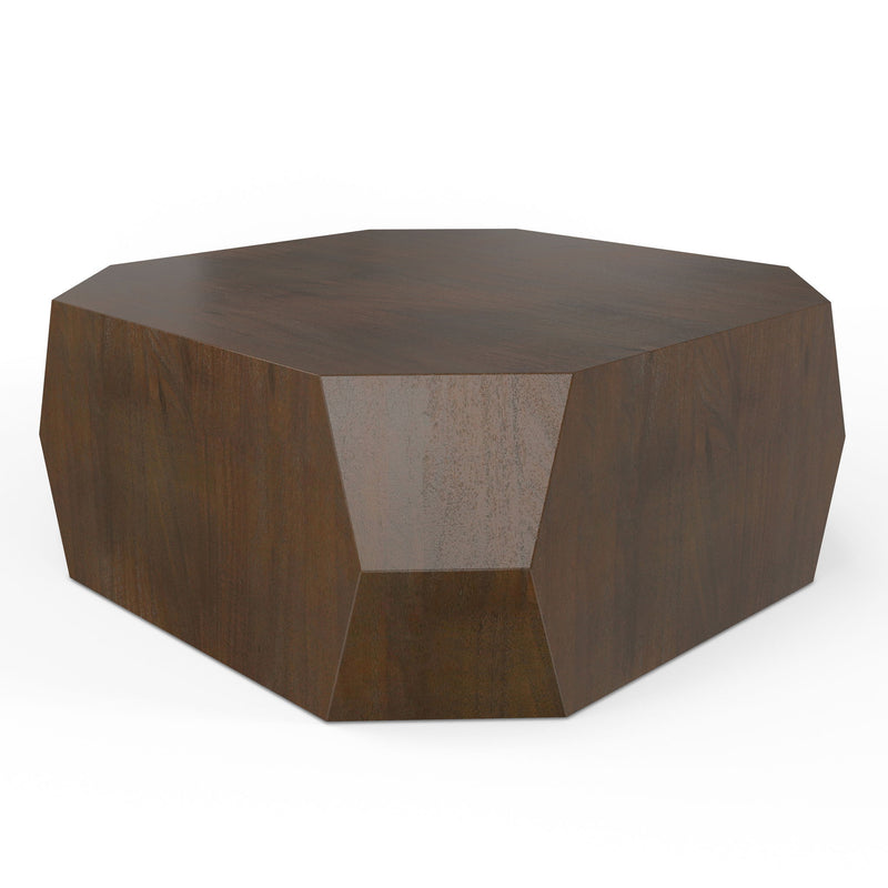 Eisley - Coffee Table With Geometric Design, - Walnut - R&R Furniture Gallery (Fountain Valley, CA)