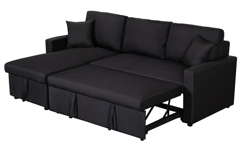Paisley - Fabric Reversible Sleeper Sectional Sofa With Storage Chaise - R&R Furniture Gallery (Fountain Valley, CA)