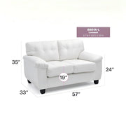 Glory Furniture Gallant stationary loveseat with plush fabric, cushioned armrests, and a sleek modern design for cozy living rooms.