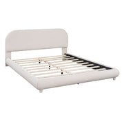 Upholstered Platform Bed With Thick Solid Frame And Stylish Curve-Shaped Design - R&R Furniture Gallery (Fountain Valley, CA)