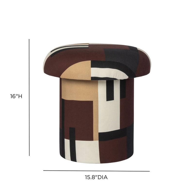 Lucy - Abstract Print Mushroom Stool