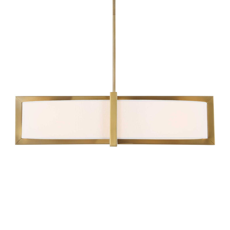 Cresson - 4 Light Drum Pendant - White / Gold