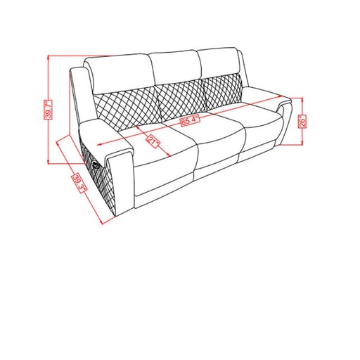 Alicia - Reclining Sofa - Gray / Black - R&R Furniture Gallery (Fountain Valley, CA)