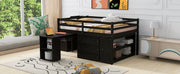 Loft Bed With Retractable Writing Desk And 3 Drawers With Storage Stairs And Shelves - R&R Furniture Gallery (Fountain Valley, CA)