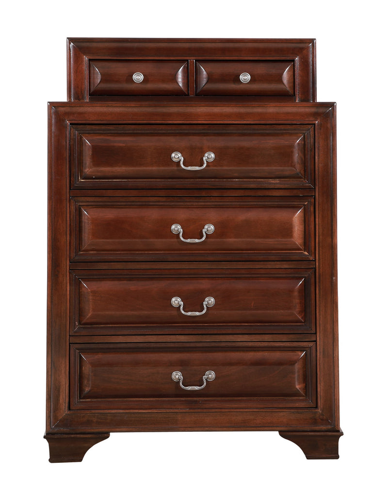 Glory Furniture LaVita accent chest with a sleek wooden finish, featuring modern design and multiple storage compartments.