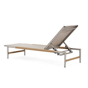 Hargrove - Outdoor Patio Aluminun Chaise Lounge, Outdoor Mesh Seat - Natural / Silver - R&R Furniture Gallery (Fountain Valley, CA)