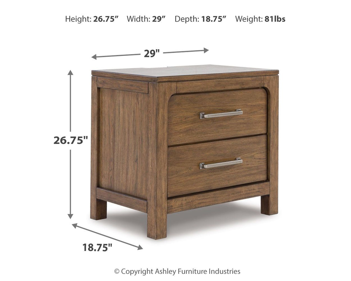 Cabalynn - Two Drawer Night Stand - Light Brown - R&R Furniture Gallery (Fountain Valley, CA)