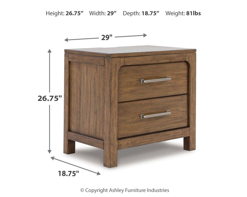Cabalynn - Two Drawer Night Stand - Light Brown - R&R Furniture Gallery (Fountain Valley, CA)