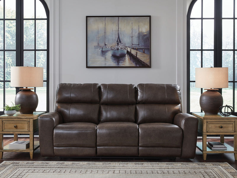 Crossplex - Power Reclining Sofa With Adjustable Headrest - Smoke - R&R Furniture Gallery (Fountain Valley, CA)