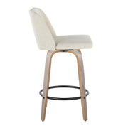Toriano - Contemporary Fixed Height Counter Stool Swivel & Round Footrest (Set of 2) - R&R Furniture Gallery (Fountain Valley, CA)
