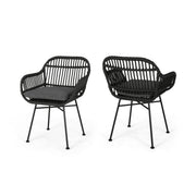 Outdoor Rattan Accent Chair With Metal Legs - R&R Furniture Gallery (Fountain Valley, CA)