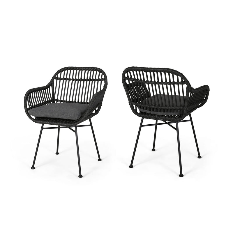 Outdoor Rattan Accent Chair With Metal Legs - R&R Furniture Gallery (Fountain Valley, CA)