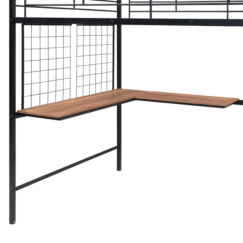 Loft Bed With Desk And Grid, Stylish Frame With Lateral Storage Ladder And Wardrobe - R&R Furniture Gallery (Fountain Valley, CA)