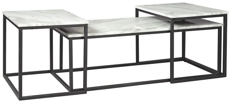Donnesta - Occasional Table Set (Set of 3) - Gray / Black - R&R Furniture Gallery (Fountain Valley, CA)