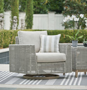 Seton Creek - Swivel Lounge With Cushion - Gray - R&R Furniture Gallery (Fountain Valley, CA)