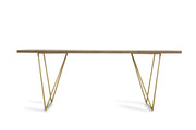 Marcia Mid-Century Tobacco & Antique Brass Dining Table — view 2