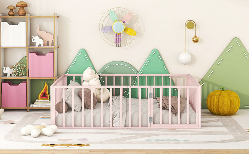 Metal Floor Bed Frame With Fence And Door - R&R Furniture Gallery (Fountain Valley, CA)