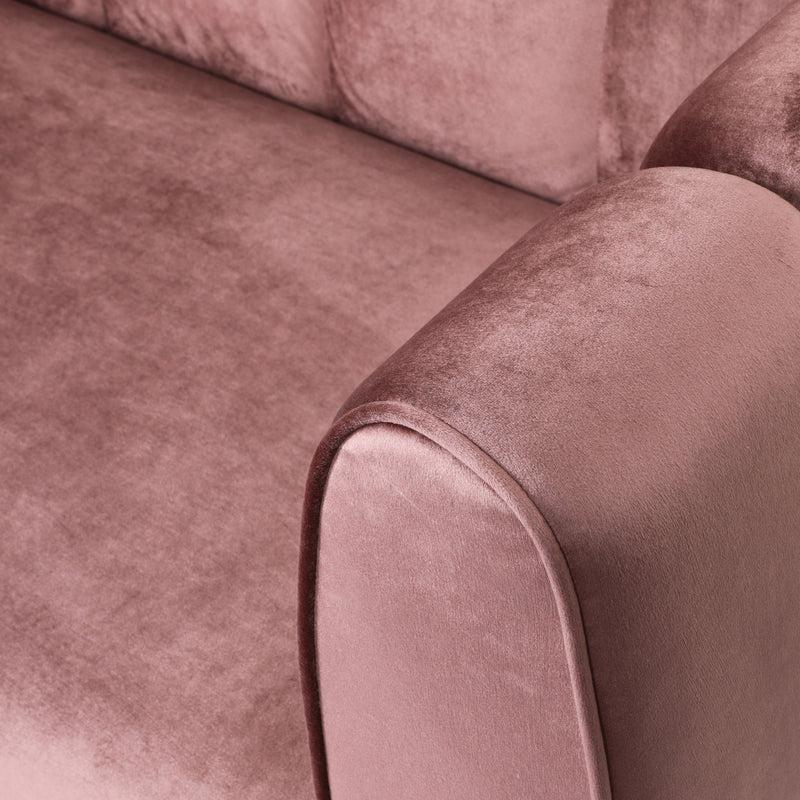 Noble House Miranda Modern Glam 3 Seater Sofa with plush cushions and sleek design in a stylish living room setting.