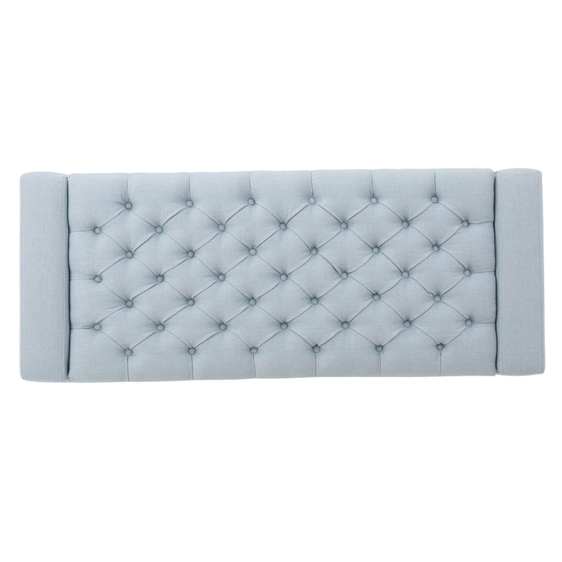 Noble House Guernsey storage ottoman with tufted top, versatile furniture piece with hidden storage and elegant design.